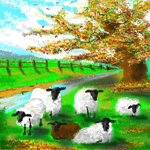 Cotswold Autumn Meadow
